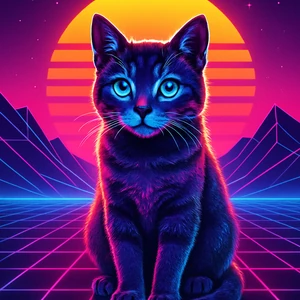 Synthwave kitty